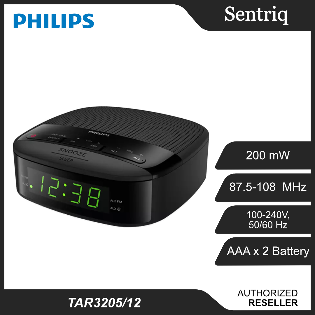 Philips TAR3205/12 Digital Tuning FM Radio Dual Alarm Clock (Original